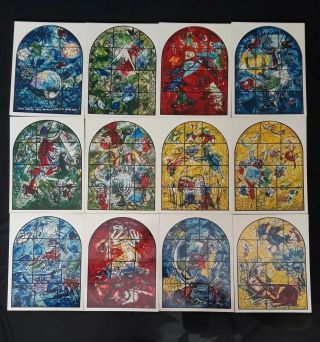 The Jerusalem Windows 1962 Marc Chagall Lithograph Postcards Complete Set Of 12