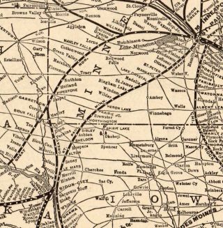 1921 Antique Chicago Burlington Quincy Railroad Map Vintage Railway Map 5653