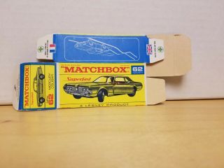 Matchbox Superfast Mercury Cougar No.  62 Box Script Rare 1st Issue Red