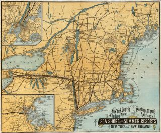 1882 Map York Central & Hudson River And Boston & Albany Railroads Poster