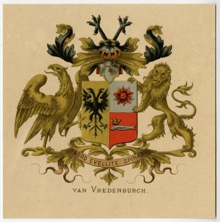 Antique Print - Heraldry - Coat Of Arms - Van Vredenburch - Wenning - Rietstap - 1883