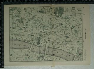 1920 Vintage Blue Guide Map Of The City Of London