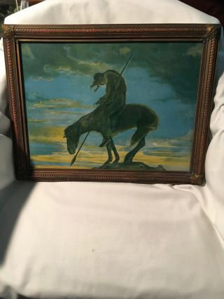 Antique Framed “end Of The Trail " Print By James Earl Frazier