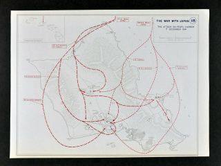 West Point Wwii Map War With Japan Attack On Pearl Harbor Honolulu Hawaii Dec.  7