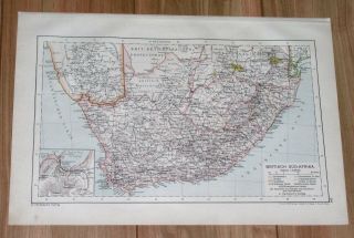 1910 Map Of South Africa Cape Colony Transvaal