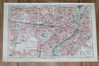 1936 Vintage City Map Of Muenchen Munich / Germany