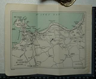 1930 Vintage Map Plan Of St.  Ives,  Cornwall