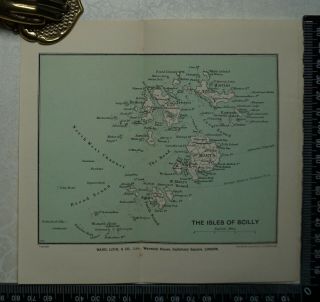 1930 Vintage Map Of The Isles Of Scilly
