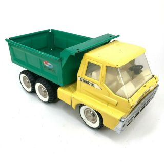 Vintage Structo Hydraulic Dump Truck Hauler 1966 Yellow Green Colorway Dualies