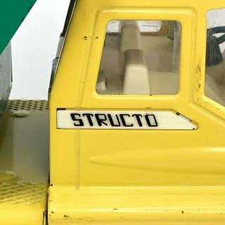 Vintage Structo Hydraulic Dump Truck Hauler 1966 Yellow Green Colorway Dualies 3