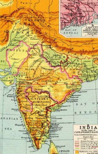 Map Of India George Philip & Son Vintage 1929 3