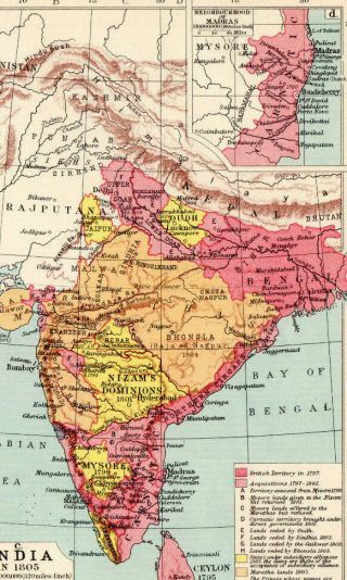 Map Of India George Philip & Son Vintage 1929 4