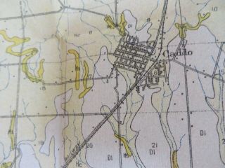 1914 Antique Map Oklahoma Bryan County Durant Kenefic Bokchito 53 X 35 