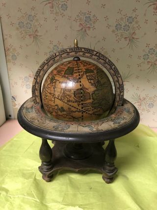 Vintage Olde World Globe Desk Top Astrology Zodiac Marked Made In Italy