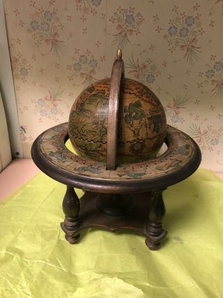 Vintage Olde World Globe Desk Top Astrology Zodiac Marked Made In Italy 2