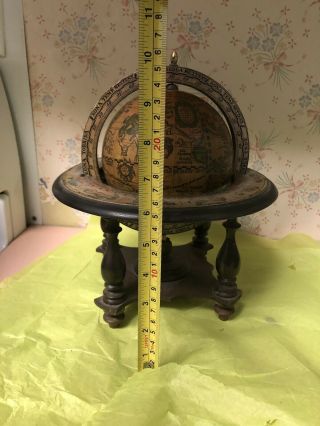 Vintage Olde World Globe Desk Top Astrology Zodiac Marked Made In Italy 3