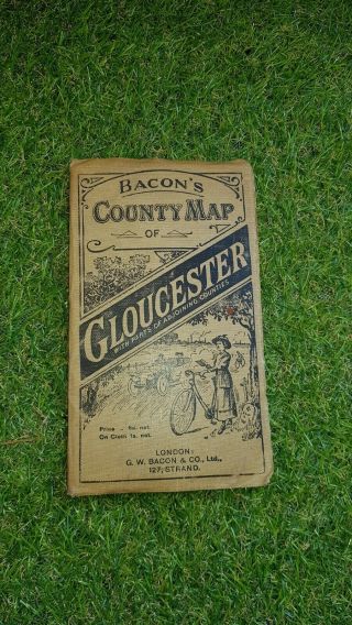 Ordnance Survey Vintage Cloth Maps Bacons County Map Glouster Cycling