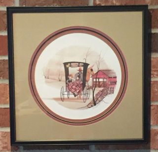 P.  Buckley Moss Limited Edition Framed And Matted Print " Crazy Quilt " Ca.  1984