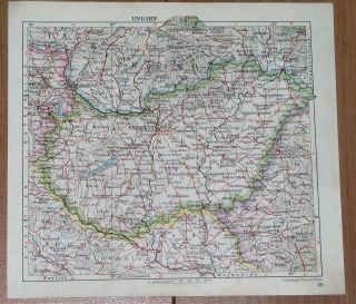 1929 Vintage Map Of Hungary