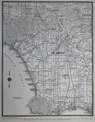 Vintage 1941 World War Wwii Era Atlas City Map Los Angeles California Ca La