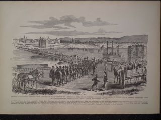 Cincinnati Ohio Troop Bridge Covington Kentucky Civil War Frank Leslie 