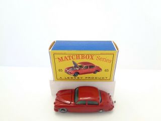 1962 MOKO Lesney Matchbox No.  65 ' JAGUAR 3.  8 LITER ' - - - dk.  red - - SPW - - - see photos & 2
