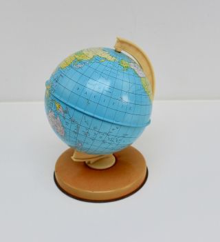 Vintage Chad Valley 1960 ' s Small Desktop Tinplate Terrestrial Globe 3