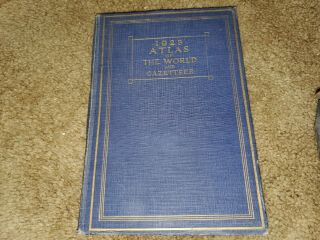 1923 Atlas Of The World And Gazetteer Funk And Wagnalls Company Maps Vintage Hc