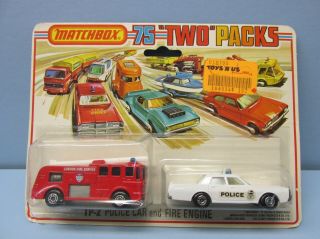 Matchbox Superfast Twin Pack Twin Pack Tp - 2 Police Car & Fire Engine