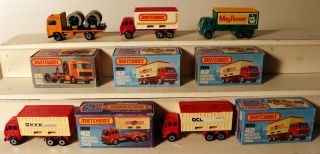 Dte 5 Picture Box Lesney Matchbox Superfast 26 - D Cable Truck & (4) 42 Container