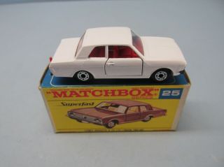Matchbox Superfast 25a Ford Cortina Hungarian White / Red Int / “f” Box
