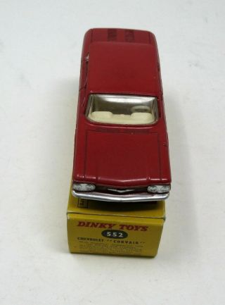 French Dinky,  552 Chevrolet Corvair,  EXC,  Red w/Cream Int. ,  Vintage,  Boxed 3