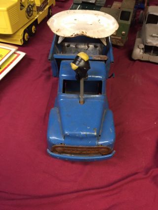 Vintage Buddy L Sit N Ride Dump Truck Blue With White Seat,