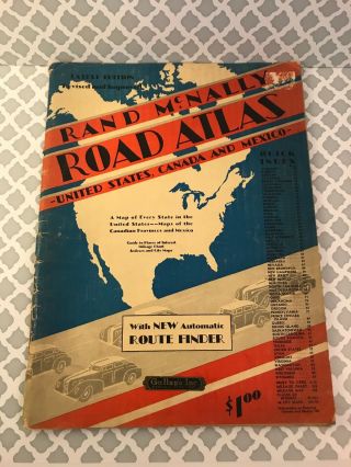 Vintage 1942 United States,  Canada,  Mexico Road Map Atlas By Rand Mcnally