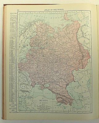 Antique Rand McNally Imperial Atlas of The World 1917 Official Census Map Book 8