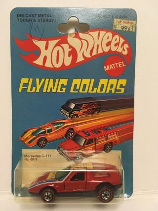 Hot Wheels Redline Flying Colors Mercedes Benz C - 111 On Card On Hk Base