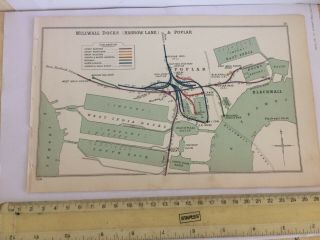 Millwall East West India Docks Poplar Thames Blackwall Tunnel Railway Map 1906