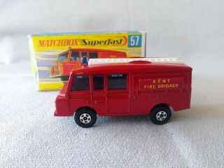 1970 Matchbox Superfast 57 Land Rover Fire Truck W/ Orig.  G Box - Car Grade C - 9