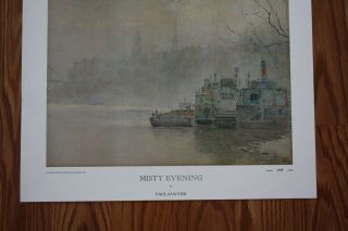Paul Sawyier Misty Evening Print Authentic Certificate Art Kentucky Limited Ed 3