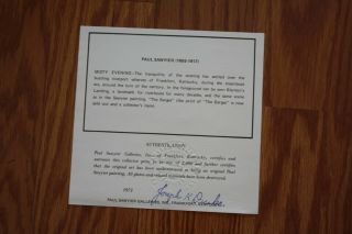 Paul Sawyier Misty Evening Print Authentic Certificate Art Kentucky Limited Ed 6