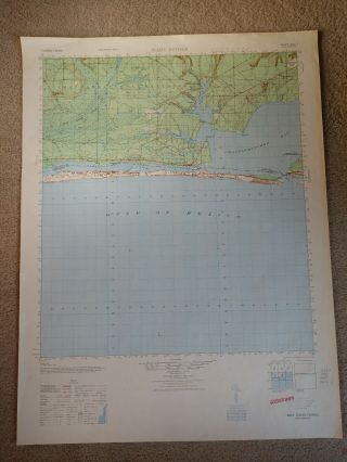 Large 28x22 1947 Topo Map Mary Ester,  Florida Choctawhatchee Bay Santa Rosa