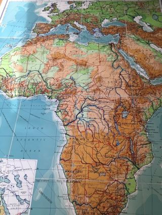 Philips Physical Map Of Africa,  1962