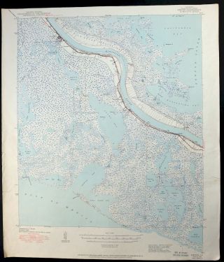1944 Empire Louisiana Buras - Triumph Port Sulphur Vintage 15 - Minute Usgs Topo Map