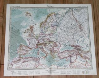1932 Vintage Map Of Europe Germany Poland Russia Turkey Yugoslavia
