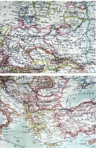 1932 VINTAGE MAP OF EUROPE GERMANY POLAND RUSSIA TURKEY YUGOSLAVIA 2