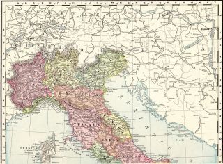 1900 Antique Italy Map Set Vintage Collectible Atlas Map Of Italy 5618