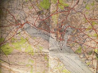 SOLENT - SOUTHAMPTON - PORTSMOUTH:ISLE OF WIGHT - HANTS - WAR DECADE ORDNANCE MAP 1945 - 7 2