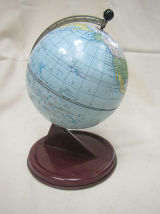 Vintage 1960s Tin Globe Of The World - Chad Valley Made In England 27 Cm Tall
