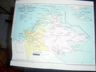 C 1900 Brunei,  Colony Of North Borneo,  Antique Map,  Survey Department Jesselton