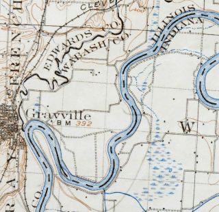 Patoka Indiana Illinois Vintage USGS Topo Map 1903 Evansville Topographical 2